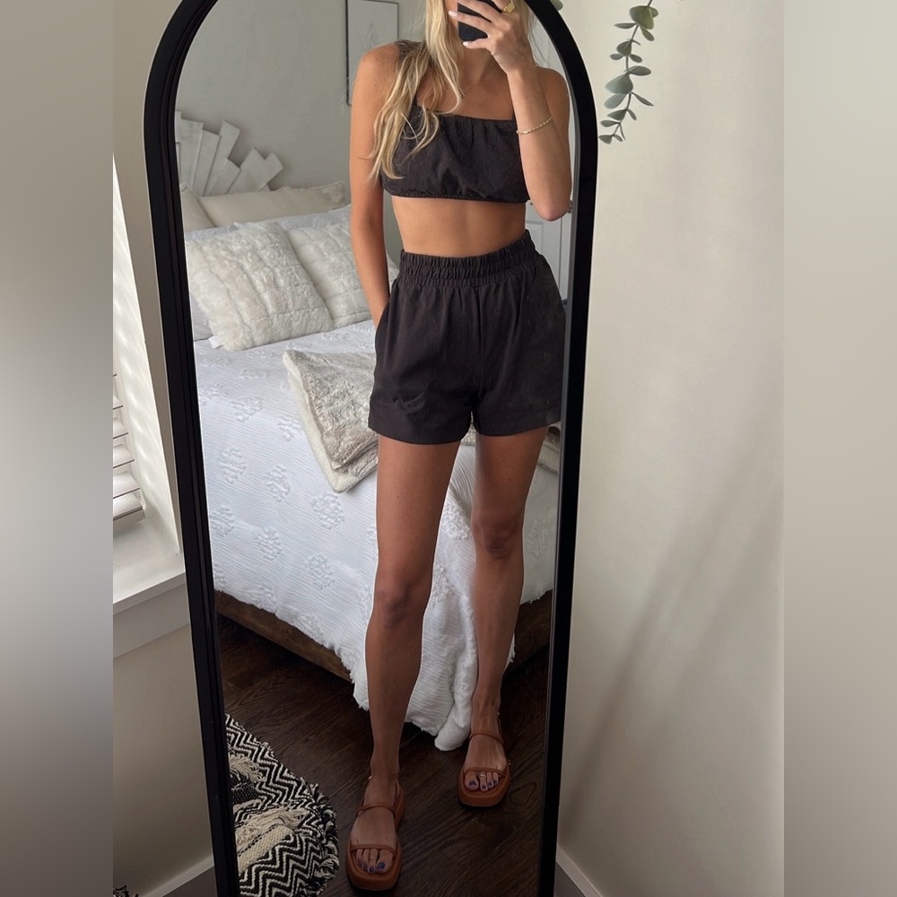 Madewell Organic Cotton High-Waist Pull-On Shorts and Tank Top Set